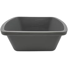 Comfort Axis Rectangular Plastic Wash Basin with Graduations, 7 Quart, 3 Pack, Grey