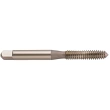 YG-1 Z1 Series Vanadium Alloy HSS Roll Form Tap, TiN Coated, Round Shank with Square End, Plug Chamfer, #5-40 Thread Size, H3 Tolerance