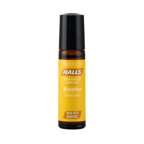 Halls Breathe Essential Oil Roll On Lemon Uplifting Citrus Blend with Menthol for Stress and Craving Relief, Clean Botanical Aromatherapy for Travel or Home Use, 10mL Pocket-Sized Format
