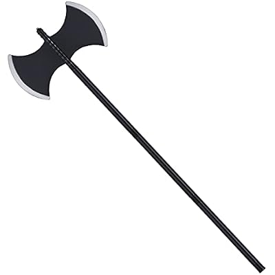 Dxhycc Viking Medieval Costume Axe Fake Blade Costume Battle Axe Costume Prop Accessory for Halloween Cosplay Party Black
