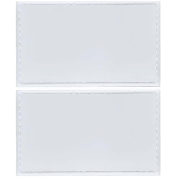 Solid White Flag Patch Pure Color Blank PVC Rubber Hook & Loop Fastener Patch for Hats, Tactical Bags, Jackets, Clothes Patch Team Military Patch 2 Pack