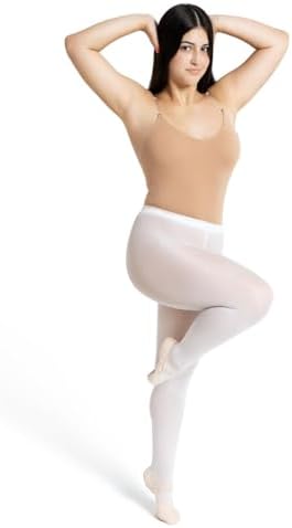 Capezio Womens Ultra Soft Self Knit Waistband Transition Tight Moisture Wicking, Semi-Opaque Fabric for Comfort and Flexibility, Perfect for Dance, SmallMedium, Light Pink