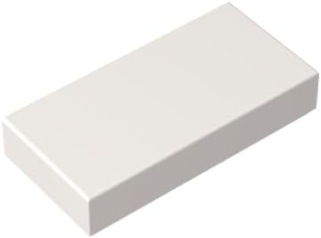 Gobricks 88630 35386 1x2 Smooth Tiles Flat Bricks 3069B, White, 50 pcs
