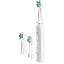 Sonic Plus Electric Toothbrush, 5 Modes for a Perfect Smile, Includes 3 Brush Heads, IPX6 Water Resistance, Rechargeable, Two Minute Timer, 30 Second Interval