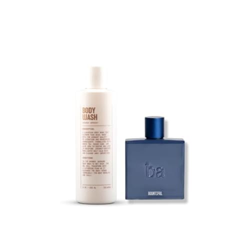 Blu Atlas Mens Grooming Set - Bountiful Eau De Parfum 100ml and Coconut Apricot Body Wash 8 oz - Sulfate-Free, Tropical Clean Scent Duo with Lasting Freshness