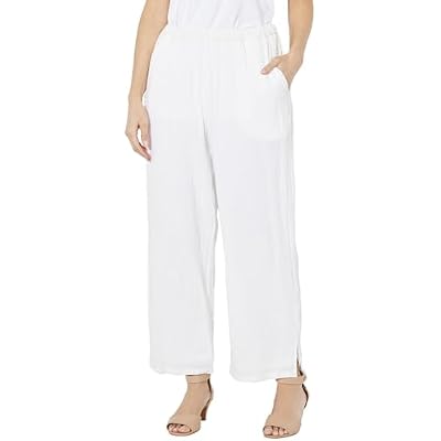 Catherines Womens Plus Size Anywear Pucker Cotton Wide Leg Pant