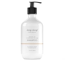 Deep Steep Argan Oil Hydrating Volume Shampoo, 17 oz Volumizing Shampoo with Argan Oil, Aloe, Marula Oil & Rice Protein Sulfate-Free, Vegan, Clean Beauty Hair Care, Full Hydration