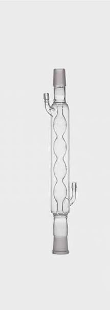 Borosilicate Glass Condenser for Distillation - 200/300/400mm Lengths, Compatible with 19/26 & 24/29 Joints(200mm Joint 19)