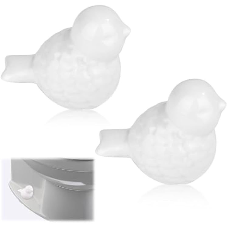 2pcs Ceramic Toilet Bolt Covers, Ceramic Cute Bird Covers Toilet Bolts Toilet Bolt Caps Easy installation Set for Bathroom Decor