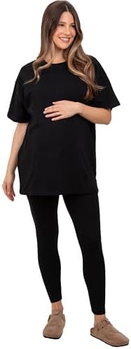 PinkBlush Oversized Crewneck Short Sleeve and Legging Maternity Set