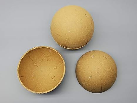 PyroBuild 2pc 6" Paper Firework Ball Shells Craft Hemispheres Brown