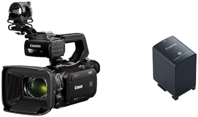 Canon XA70 Professional Camcorder and BP-828 Battery Pack Bundle, 4K UHD Video, Stream with UVC, 4K 15x Optical Zoom Lens, OSD Time Stamp Recording, Black