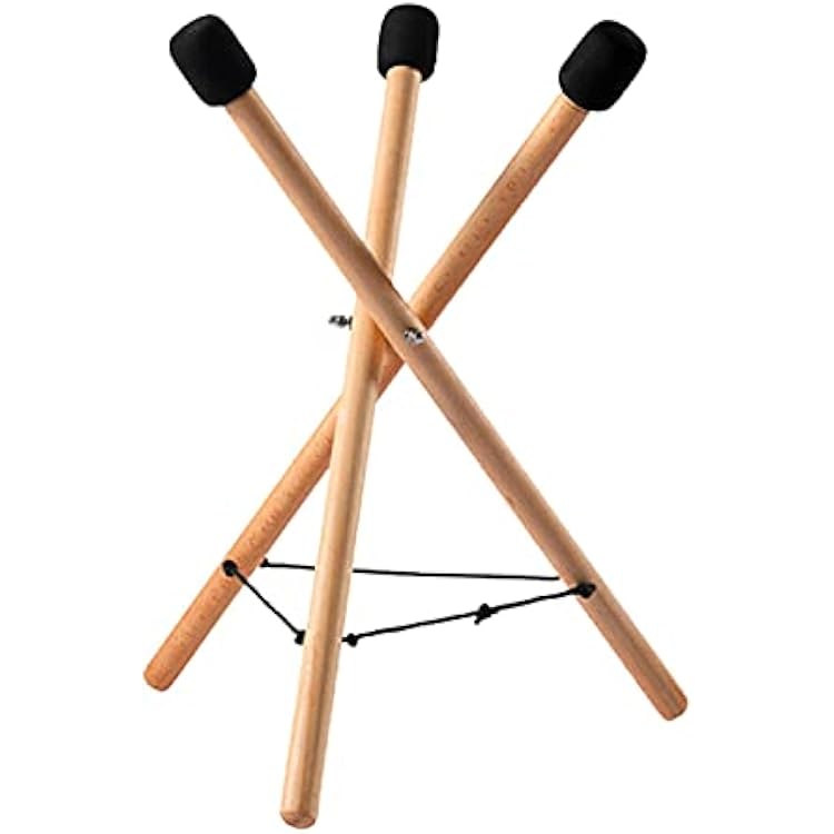 EMVANV Handpan Drum Stand, Solid Wood Adjustable Triangular Extendable Snare Holder Bracket Drum Standas Shown