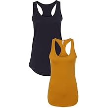 Next Level Apparel Women's Racerback Tank (N1533) Black/Antique Gold