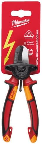 Milwaukee T4932464562 Ağır Hizmet Tipi VDE Elektrikçi, İzoleli Kablo Kesici 160mm