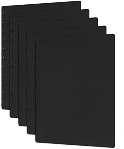Eleven Discs Letter Size Black Discbound Notebook Poly Covers (Set of 5)