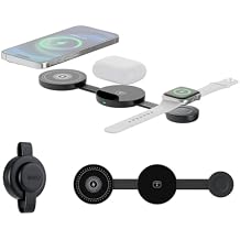 3-in-1 Wireless Charging Station,Foldable Pocket-Sized MagSafe Compatible 15W Charger, Foldable Travel Charging Pad for iPhone 17/16, AirPods, Apple Watch