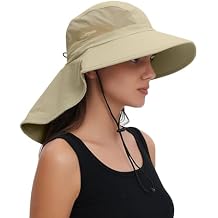 Sun Hat Outdoor with Large-Area Neck Flap, UV Protection Quick-Dry Breathable Fishing Hat for Hiking Garden