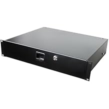 Penn Elcom 3232LK Standard Sliding Steel Rack Drawer for 2 Rack Spaces (2U) with Slam Latch & Key Lock, 14 Inch Deep Gear Storage