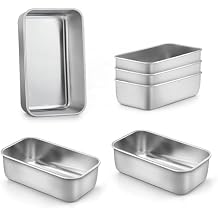 LIANYU 6 Pack Mini Loaf Pan Tins for Baking Bread, 6.3 x 3.5 Inch Stainless Steel Small Bread Loaf Pan for Homemade Meatloaf, Tin Loaf Baking Pan Perfect for Banana Sourdough Sandwich, Dishwasher Safe