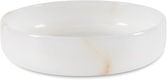 EARTHEN CRAFTS Marble Serving Bowl 8" Cream Onyx
