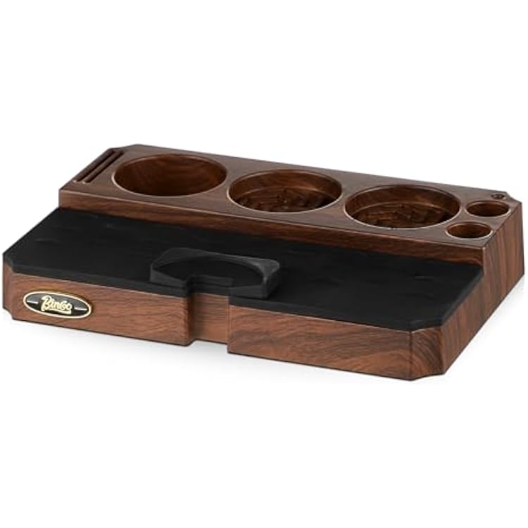 Bincoo Multifunctional Espresso Tamping Station,Plastic ABS Coffee Tamper Station Fit for 51 to 58mm Portafilter,Tamper,and Distributor,Puck Screen Espresso Accessories for Home OfficeBrown