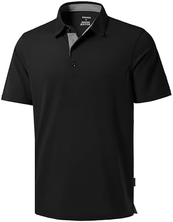 Mens Golf Shirts Dry Fit Moisture Wicking Performance Short Sleeve Collared Polo Shirts for Casual Athletic Business