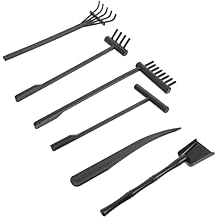 NUOBESTY 6Pcs Zen Garden Rake Set, Mini Black Sand Rakes Zen Garden Accessories Feng Shui Gardening Supplies for Desk Sand Tray, Tabletop Patterns, Office Desk Decor