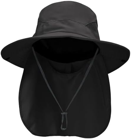NPQQUAN Sun Hats for Men Women with Neck Flap UPF 50 UV Protection Wide Brim Bucket Hat Safari Hiking Fishing Hats
