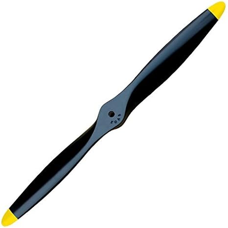 XOAR PJWWII 23x10 RC Propeller for Warbird Airplane. 23 Inch 2 Blade WWII Black Wood Prop with Yellow Tips for Gas Classic RC Planes