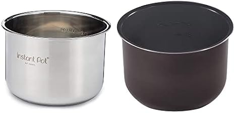 Instant Pot IP-POT-SS304-60 Genuine Stainless Steel Inner Cooking Pot - 6 Quart & Ceramic Inner Cooking Pot - 6 Quart