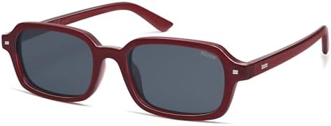 SOJOS Trendy Rectangle Polarized Sunglasses Womens Mens, Small Retro Fashion Thin Slim Square Sunnies SJ2610