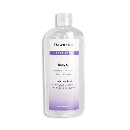 DawnMist Dukal Baby Oil with Dispensing Cap, 16 oz. Bottle Pack of 1 Hypoallergenic, Moisturizing Baby Skin Care, Gentle and Non-Irritating Formula