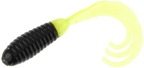 Big Bite Baits 2" Triple TIP GRUB/Black/Opaque Chartreuse (10 Pack)