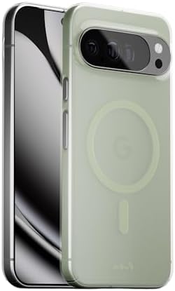Mous for Google Pixel 10 Pro XL 2025 Case, Compatible with Qi2 MagSafe and Pixelsnap - Super Thin - Crystal Clear & Slim Design - Green Tint