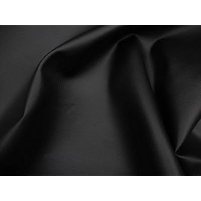 Black Faux Vinyl Leather Fabric 2 Way Stretch Sold by The Yard
