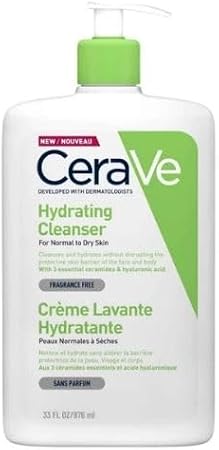 CeraVe Hydrating Cleanser, Nemlendiren Temizleyici, Normal ve Kuruya Dönük Ciltler İçin, 976 ml