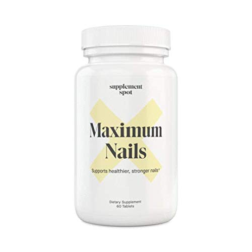 Maximum Nails Biotin Vitamins for Nails Fast Nail Growth Treatment Formulated with Biotin, L-Cysteine & Silicon Dioxide - Nail Repair Strengthen and Growth Tablets 60 Count