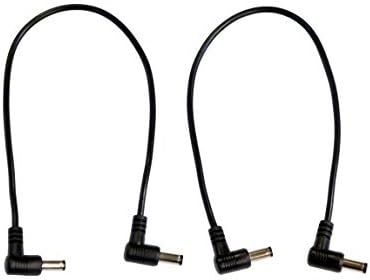 2 Pack of 1 Foot Right Angle DC Power 5.5mm x 2.1mm Patch Cables Wire Male to Male Patch Cables