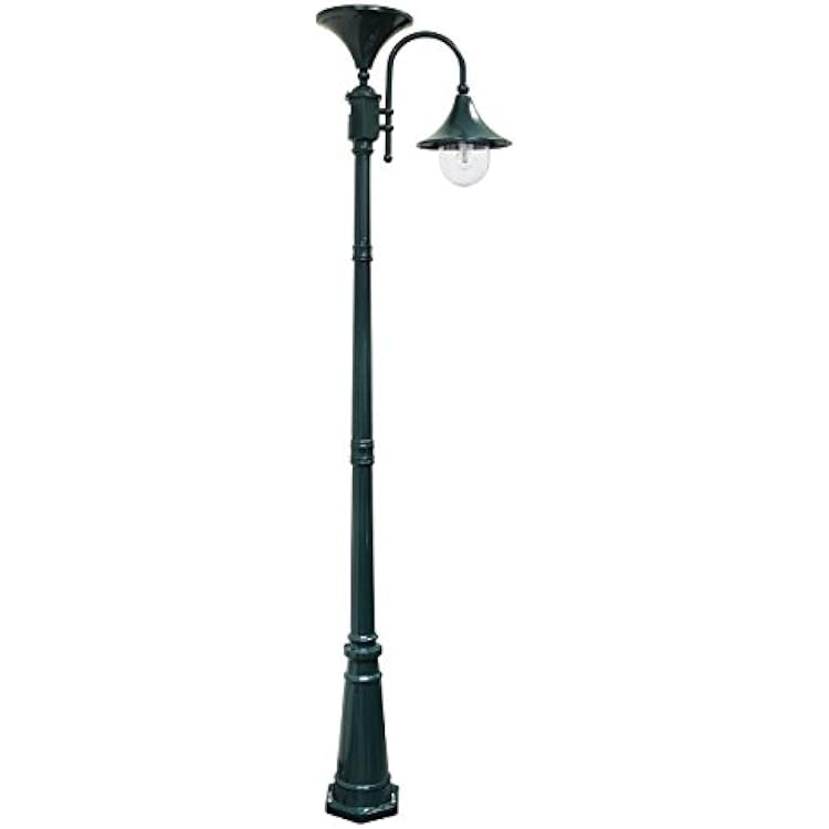 Gama Sonic GS-109S-GR Everest Downlight Lamp Post, Outdoor Solar Light Fixture and Pole, Warm White LED, Green
