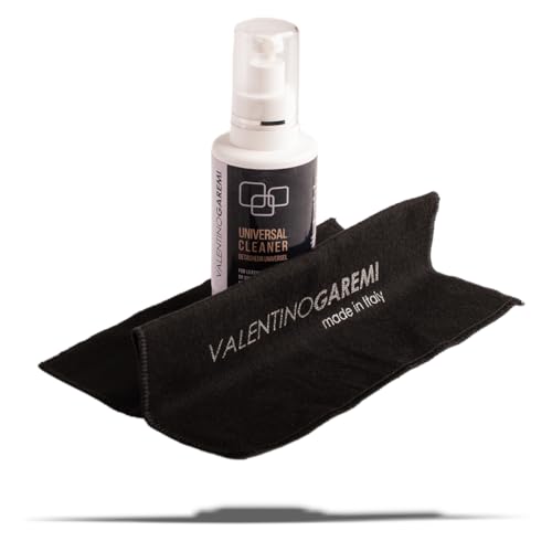 Valentino Garemi Leather Cleaner with Cotton Cloth Liquid Stain Remover for Shoes, Bags & Furniture Safe for Leather, Suede & Nubuck Made in Italy 6.77 oz