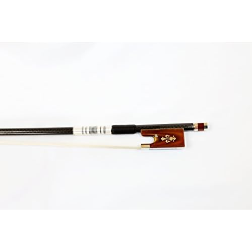 Vio Music #750 Ox-horn Woven Carbon Fiber Fluer-de-lys Inlay Violin Bow, 44 Full Size