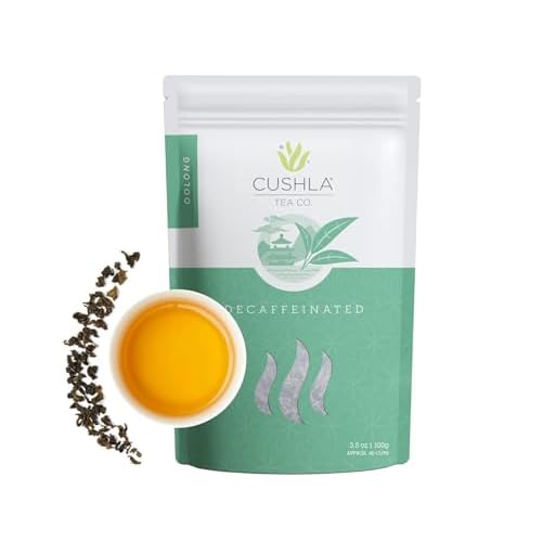 Decaffeinated Oolong Tea Loose Leaf, Hot or Cold Brew, Smoky, Woodsy, Nutty Notes Delicate Toasty Finish - Decaf Oolong Tea Leaves