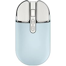 2.4G Wireless Rechargeable Mouse with USB Receiver,One Click Return to Desk,Mute Button,Power Saving, 2400DPI Optical Cute Girls Mouse for Laptop,Notebook,PC,Tablet (Blue)