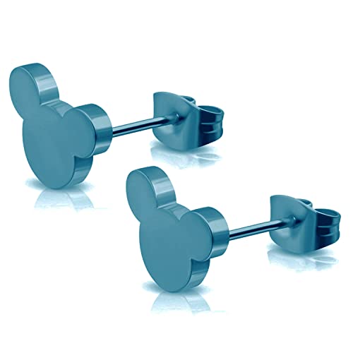 Stainless Steel Tiny Mouse Silhouette Button Stud Post Earrings