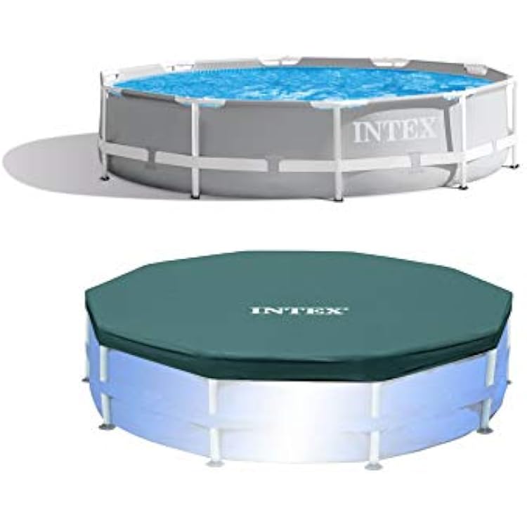Intex 10'x30 Round Above Ground Swimming Pool & 10' Round Swimming Pool Cover