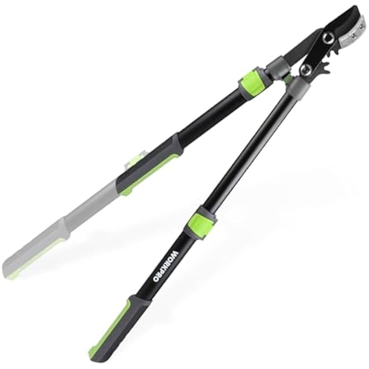 WORKPRO Extendable Anvil Lopper for Gardening, 25-37 Branch Cutter with 1.6 Cutting Capacity, Heavy-Duty Pruning Shear Featuring Gear System for Tree Trimming, Handheld Garden Shear with Sharp Blade