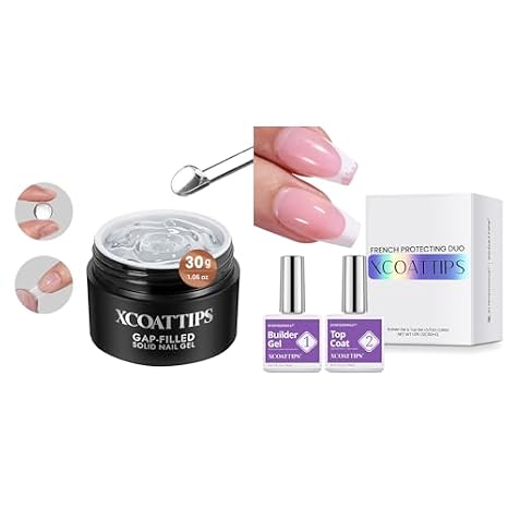 BTArtboxnails XCOATTIPS Solid Nail Glue French Protecting DUO Builder Gel and Top Coat Set
