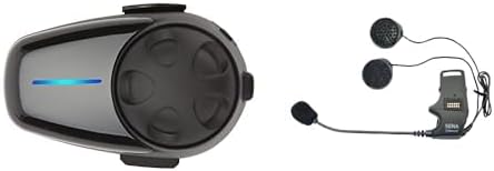 Sena SMH10-10 Motorcycle Bluetooth Headset/Intercom (Single) and SMH-A0301 Helmet Clamp Kit with Boom Microphone for SMH10 Bluetooth Headset, Black