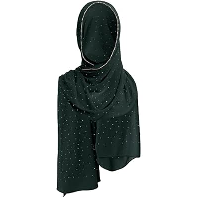 Women Muslim Long Khimar Ramadan Eid Prayer Garment Hijab Scarf Wrap Chiffon Rhinestone Abaya Jilbab Islam Niqab Hijab